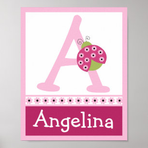 Sweetie Pie Ladybug Lettre & Nom Poster d'art mura