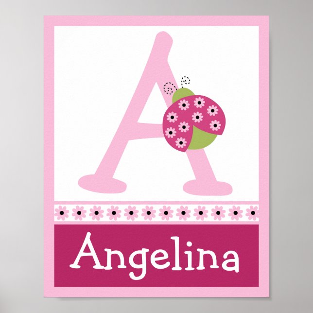 Sweetie Pie Ladybug Lettre & Nom Poster d'art mura (Devant)