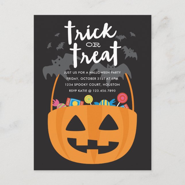 Sweets & Traitements Invitation Halloween (Devant)