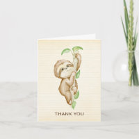 Sweth Animaux Baby shower Merci Note