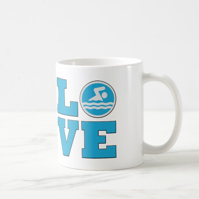 Swim Love Mug Pour Les Nageurs Compétitifs ou Les  (Droite)