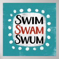 Swim Swam Poster Poster Mur Art
