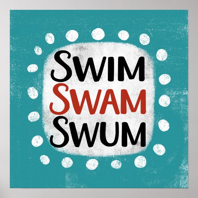 Swim Swam Poster Poster Mur Art (Devant)