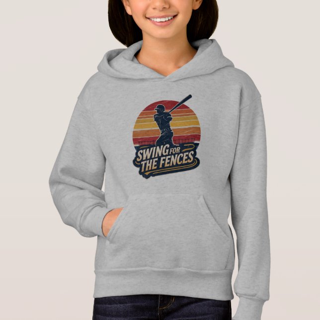 Swing for the Fences Retro Baseball Player Design (Devant)