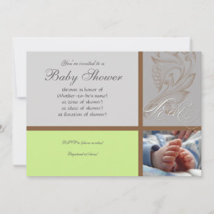 Swirl moderne n Polka Dot - Invitation de douche p