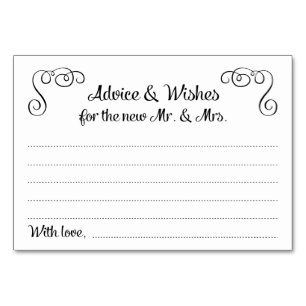 Swirls Conseils et Voeux Cartes de Mariage