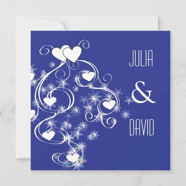 Swirls & Hearts Modern Wedding Invitation (Devant)
