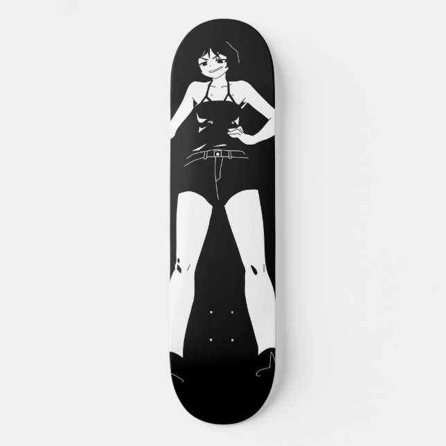 Swordswoman Anime Girl Skateboard Deck (Recto)