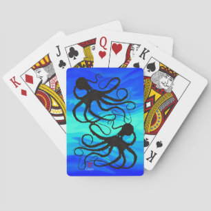 Sybille's Octopus Blu/Grn - Cartes de jeu à vélo