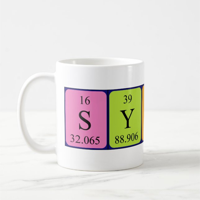 Sydni, tasse de nom de table périodique (Gauche)