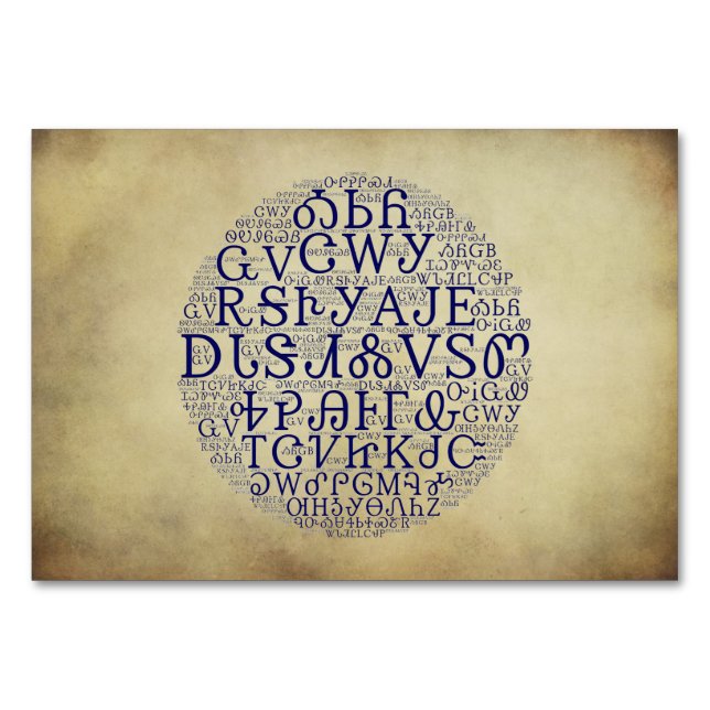 SYLLABE CHÉROKÈE CARTE PLATE EN Nuage Bleu (Devant)