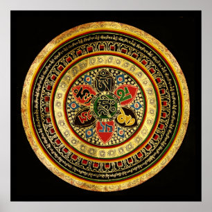 SYLLABE Mandala Mantra OM MANI PADME HUM Poster
