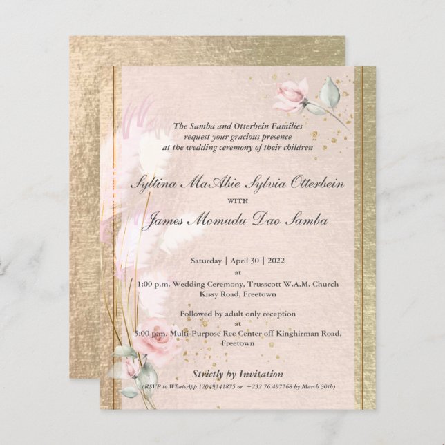 Syltina Custom 5c Luxe Pampas Rose Grass (Devant / Derrière)