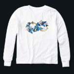 Symbol Infinity of Blue Morpho Butterflies<br><div class="desc">Symbol infinity of gold,  decorated with realistic blue butterflies morpho on a white background. Design with butterflies. Morpho. Design with blue butterflies morpho.</div>