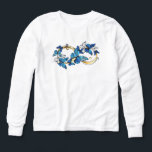 Symbol Infinity of Blue Morpho Butterflies<br><div class="desc">Symbol infinity of gold,  decorated with realistic blue butterflies morpho on a white background. Design with butterflies. Morpho. Design with blue butterflies morpho.</div>