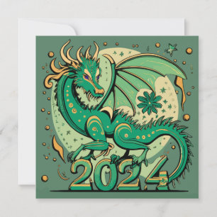 Symbole 2024 Nouvel An, Dragon de Bois Vert