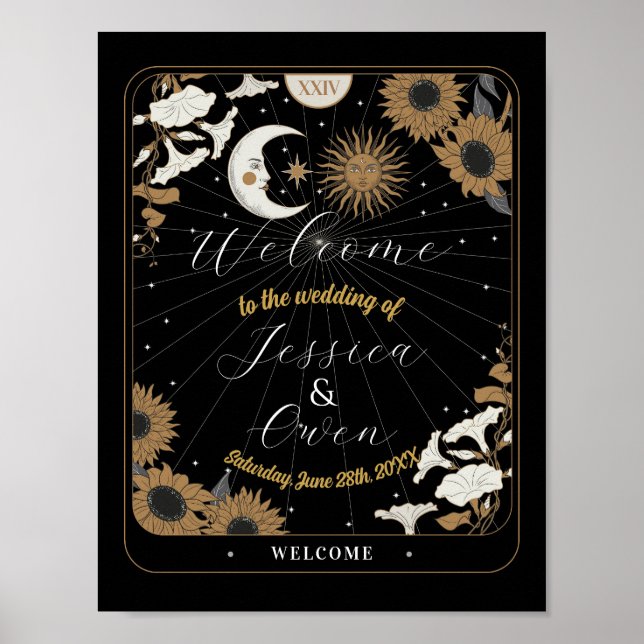 SYMBOLE Affiche de bienvenue Tarot Mariage Hallowe (Devant)