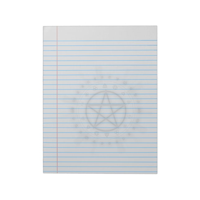 Symbole alchimie Pentacle Wiccan Bloc-notes juridi (Tourné)