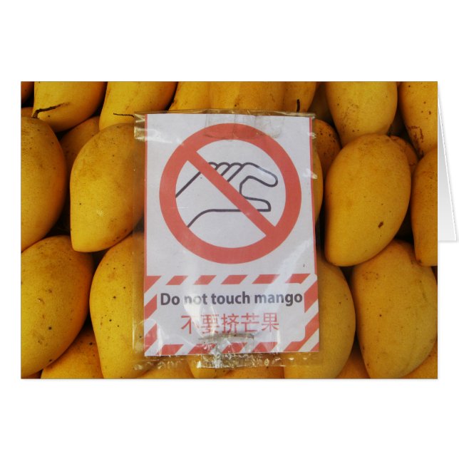 Symbole amusant 'Ne touche pas à la mangue' Carte (Devant horizontal)