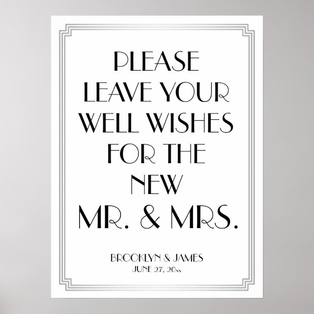 Symbole Art Déco Gatsby Silver 18x24 (Devant)