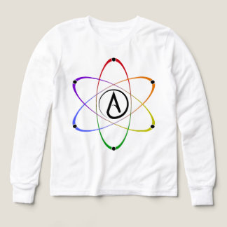 Symbole atome athée arc-en-ciel noir