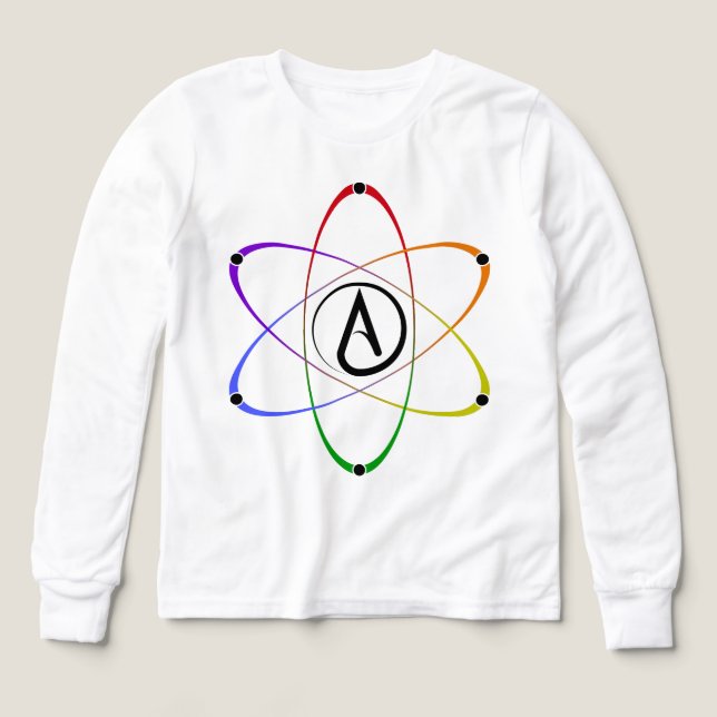 Symbole atome athée arc-en-ciel noir (Motif recto)