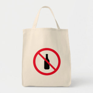 Symbole Aucun Cercle Rouge Alcool   Sac fourre-tou