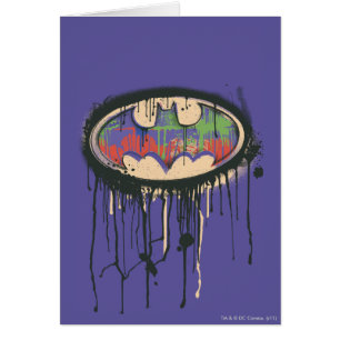 Symbole Batman Logo rouge violet vert