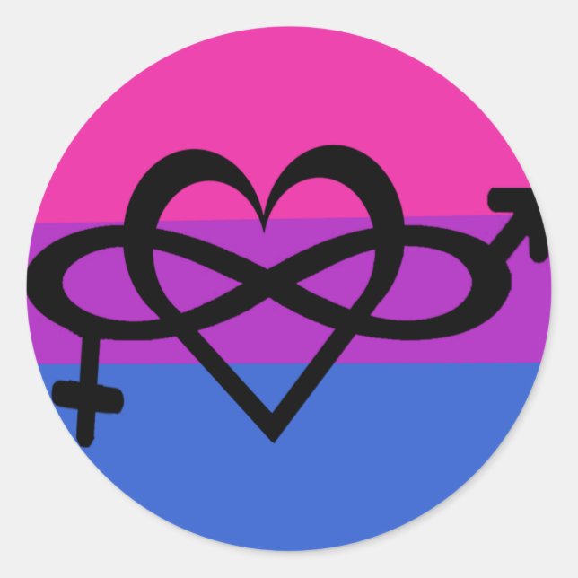 Symbole bisexuel Sensibilisation Fierté Sticker Am (Devant)