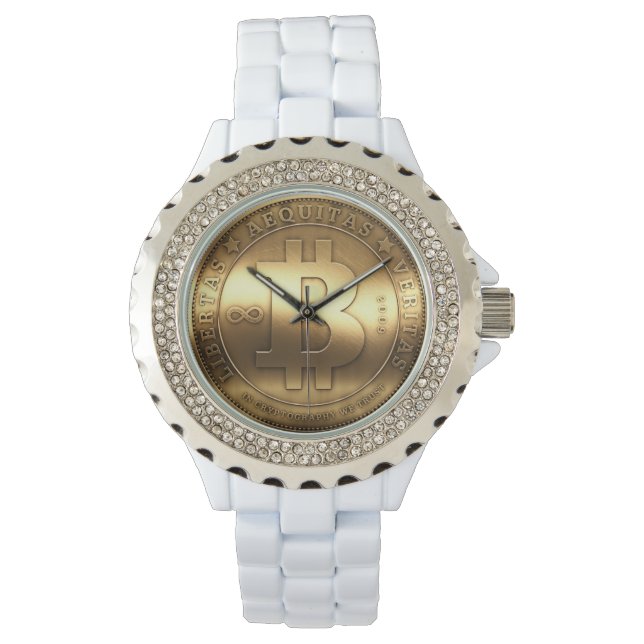 SYMBOLE Bitcoin Logo Crypto Pièce Montre Monétaire (devant)