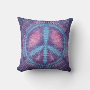 SYMBOLE Bleu DE LA PAIX Tie Dye Coussin américain