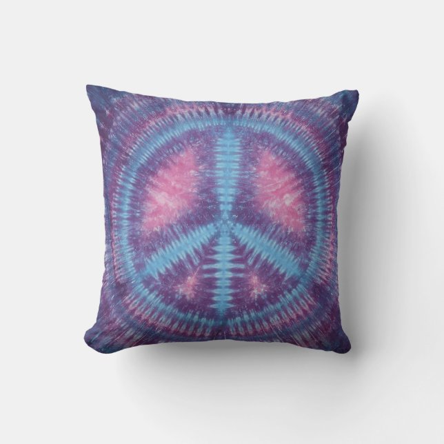 SYMBOLE Bleu DE LA PAIX Tie Dye Coussin américain  (Recto)