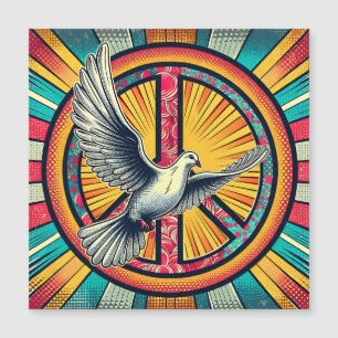 Symbole Boho Retro Dove and Peace