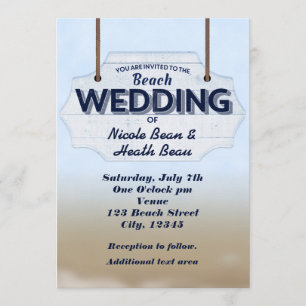 Symbole Bois Blanc Mariage Plage Invitations tropi