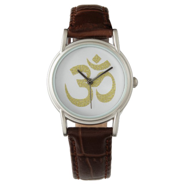 Symbole bouddhiste Om Pâte dorée Montre 1 (devant)