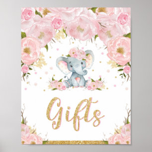 Symbole Cadeaux Poster Éléphant Baby shower d'anni