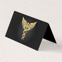 Symbole caducee polygonale or