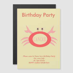 Symbole cancéreux Crabe Invitations personnalisés
