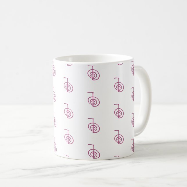 Symbole Cho Ku Rei Reiki Classique Blanc Reiki Mug (Devant droit)