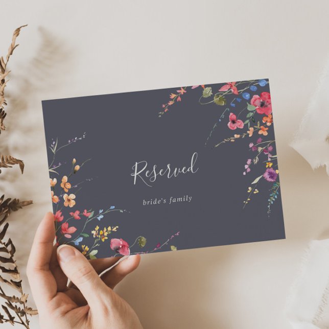 Symbole classique Bleu Fleur Mariage Réservé (Créateur téléchargé)