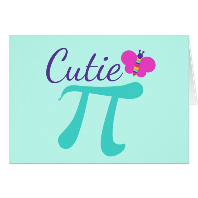 Symbole Cutie Pi carte mathématique (Devant horizontal)