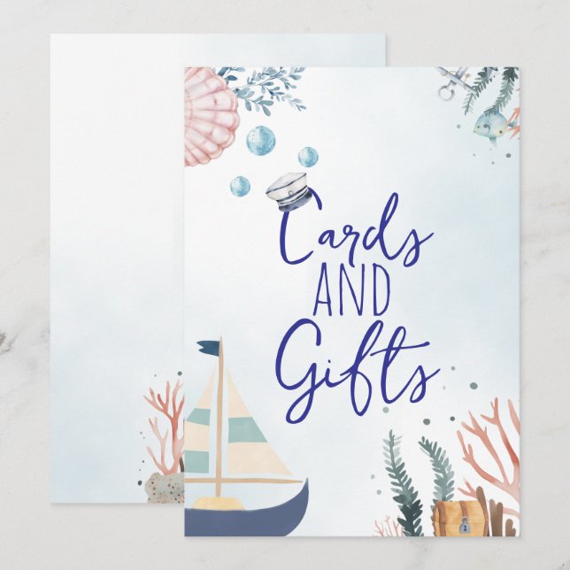 Symbole d'Ahoy C'est un garçon Baby shower nautiqu (Devant / Derrière)