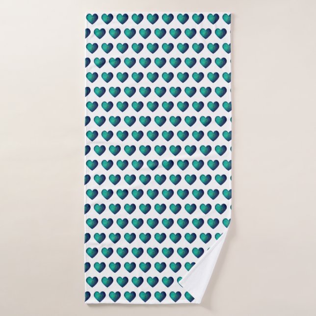 Symbole d'amour du coeur hitech bleu motif (Serviette de bain)