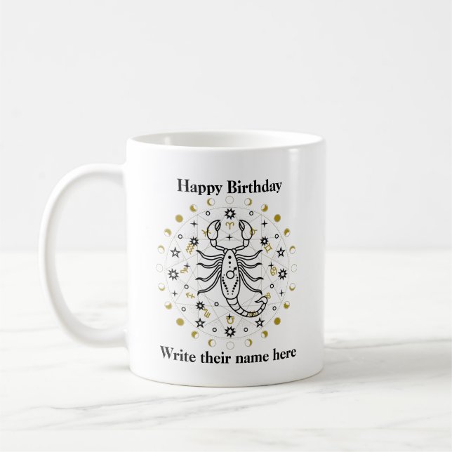 Symbole d'astrologie Scorpio Anniversaire Mug Oct  (Gauche)