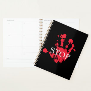 Symbole d'avertissement « STOP » empreinte de main