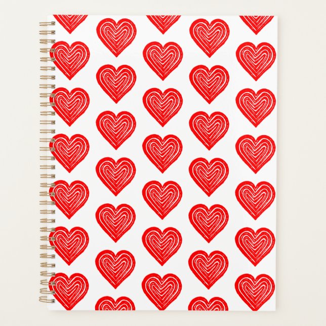 Symbole de carte de jeu rouge forme coeur Lino cou (Devant)