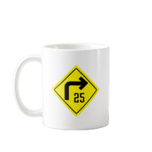 Symbole de courbe droite de 40 km/h Mug classique