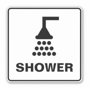 Symbole de douche autocollant en vinyle pour pisci