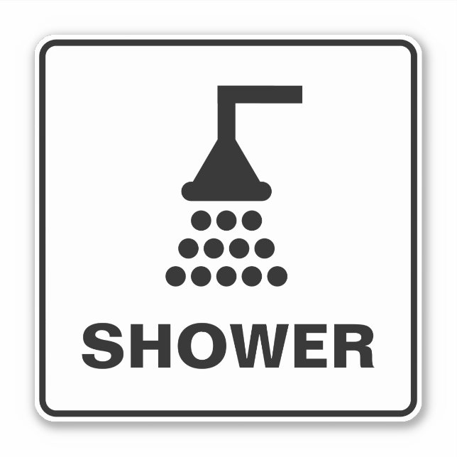 Symbole de douche autocollant en vinyle pour pisci (Devant)