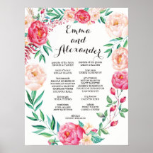 Symbole de fête de mariage floral / Affiche de bie